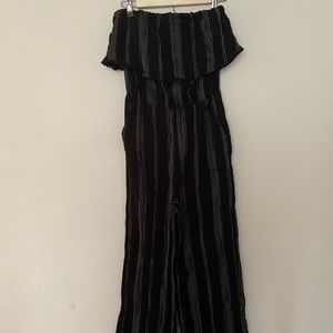 Black and White Striped Romper